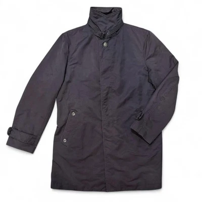 Armani Collezioni Coat Mens 42 Black Water Repellent Stand Collar Car Mac MC13W - Image 1 of 4