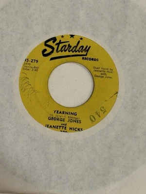 George Jones / Jeanette Hicks Starday 2470 Yearning / So Near VG+ - Image 1 of 2