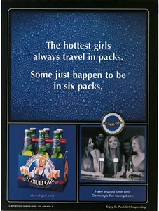 2004 PRINT AD - ST. PAULI GIRL BEER AD -  HOTTEST GIRLS ALWAYS TRAVEL IN PACKS - Picture 1 of 1