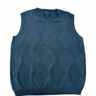 Vintage Pendleton Vest Made In Japan Mens Large Blue Knit Vest - Image 1 of 4