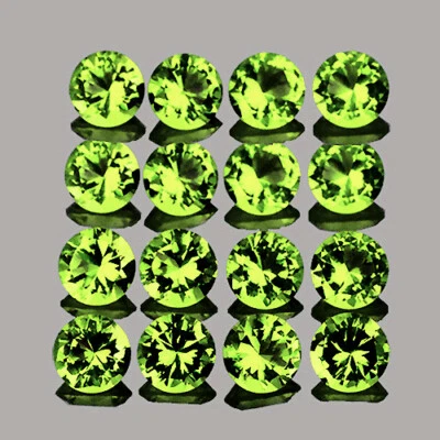 2.30 mm 16pcs Round AAA Fire Natural Green Demantoid from Russian (VVS-VS) - Image 1 of 2