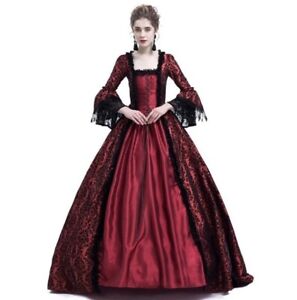 Women Vintage Medieval Victorian Dress Renaissance Ball Gowns Dresses Costume AU