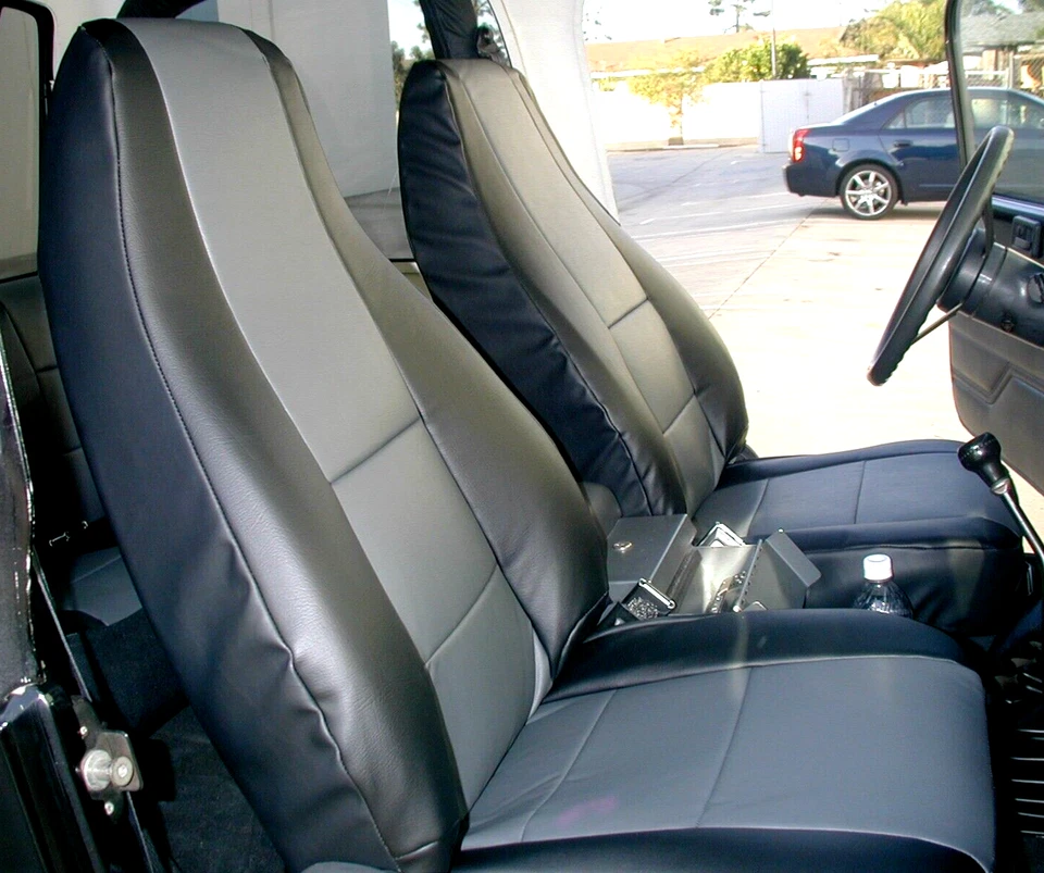 for SUZUKI SAMURAI 1986-1993 IGGEE S.LEATHER CUSTOM FIT 2 FRONT SEAT COVERS - Image 1 of 4