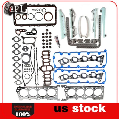 Juego completo de juntas para Ford Expedition 1997 1998 1999 4,6 L kit de cadena de distribución Foto 1 de 4