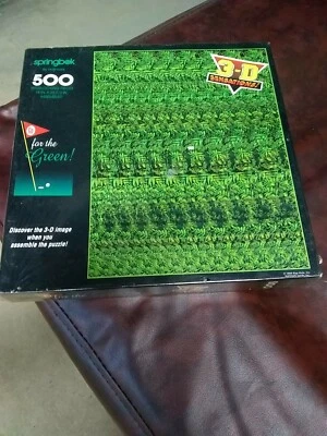 SPRINGBOK Jigsaw Puzzle 3D Sensations 500pc GO FOR THE GREEN golf FACTORY SEALED - Image 1 of 2