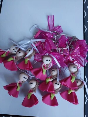 10 Princesas para Primera Comunión.. Llavero Bautizo Rojo.. Figuras de migajón Foto 1 de 3