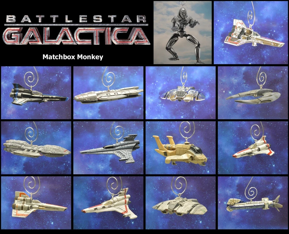 Battlestar Galactica Raptor Cylon Raider Viper Custom Christmas Ornament Adorno - Image 1 of 1