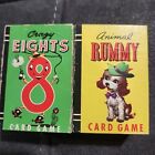 1950'S Animal Rumy No.4120 Crazy 8'S No. 4119 Vintage Whitman Mini Cards