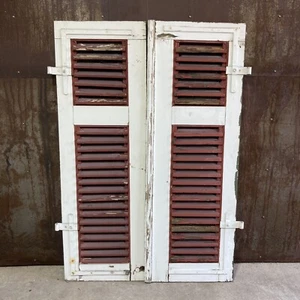 1 Paar Fensterläden Holzladen Klappladen Laden mit Lamellen H150 B100,5 S3cm - Bild 1 von 12