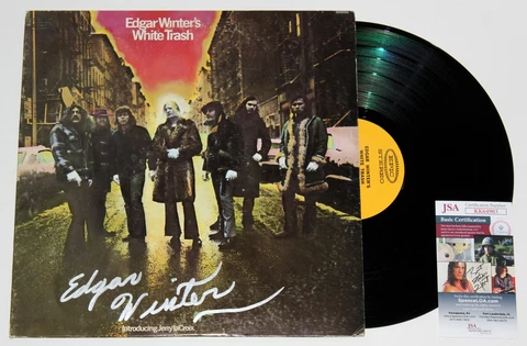 EDGAR WINTER SIGNED WHITE TRASH 12" LP VINYL RECORD ALBUM AUTOGRAPHED +JSA COA Cover