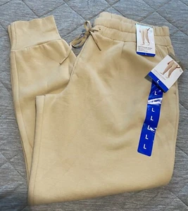 Ladies Mondetta Beige Fleece Pleated Joggers - Large New with Tags - Picture 1 of 9