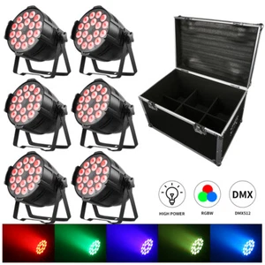 4in1 18*12W RGBW LED Par Light 6PCS with Flight Case DMX Lights for Stage Party - Bild 1 von 15