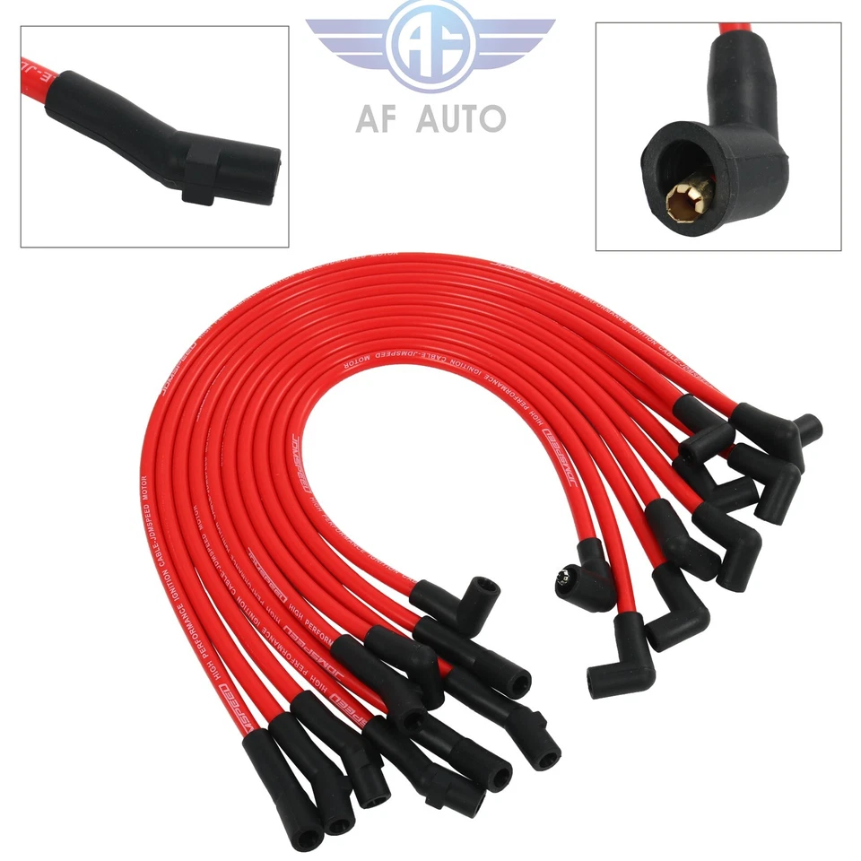 Juego de 10 cables de bujía de encendido rojos compatibles con Ford F-150 F150 1979 Foto 1 de 4