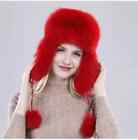 New Womens Mens genuine Red Fox Fur hat Cap Trapper Russian Style  Hat Winter