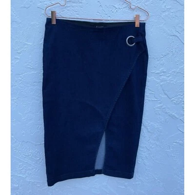 D Jeans Womens Flat Front Asymmetrical Jean Skirt Blue Sz 8 - Image 1 of 4