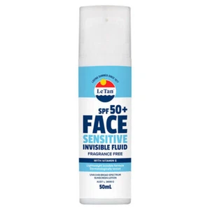 * Le Tan Face Sensitive Invisible Fluid Sunscreen Lotion SPF 50+ 50mL - Picture 1 of 1