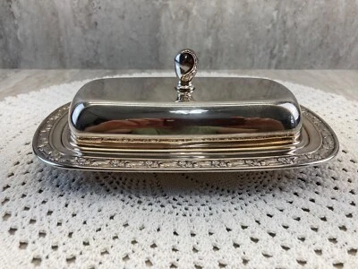 Oneida Silversmith - Plato de mantequilla - Con rosas como borde y mango - De colección Foto 1 de 4