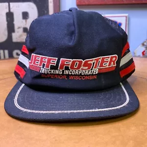 Vintage Jeff Foster Trucking 3 Stripe Snapback Hat - One Size - Superior, WI - Picture 1 of 8