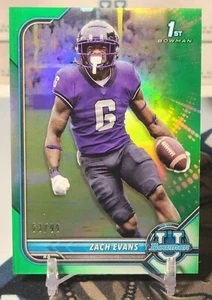 2022 Bowman U Zach Evans 1st #64 Green Refractor /99 LA Rams *READ DESCRIPTION* - Picture 1 of 4