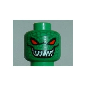 LEGO - BATMAN - Minifig, Head Alien w/ Red Eyes - Killer Croc - Green - Picture 1 of 1