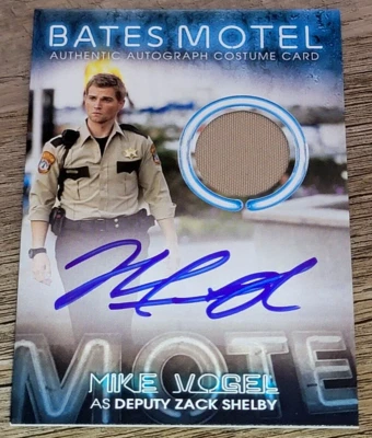 Bates Motel Season One BC3 Mike Vogel Costume Relic Autograph Blue Ink - Image 1 of 2