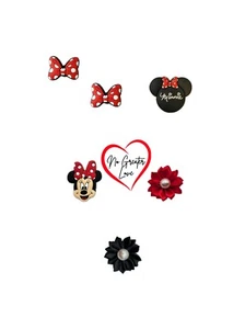 Shoe Charms Minnie Mouse Bows Flowers with Pearls Shoe Charms 6 Shoe Charms - Picture 1 of 6