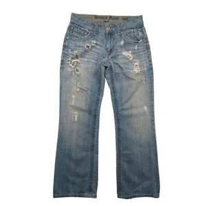 Pantalones de mezclilla negros con hebilla para hombre 32x32 Nine Fit desgastados pierna recta azul - Imagen 1 de 14