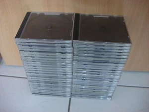 50x 1 CD / DVD Hüllen Jewel Cases transparent / schwarz 1er für CDs - Afbeelding 1 van 1