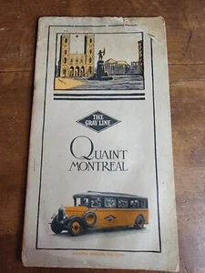 Pintoresco folleto de mapa de viaje de la década de 1920 de Montreal, línea gris - Imagen 1 de 6