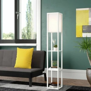 Lena 160cm Column Floor Lamp - White - Picture 1 of 6
