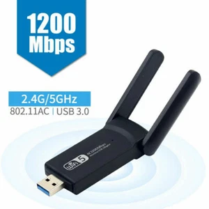 1200Mbps Long Range AC1200 Dual Band 5GHz Wireless USB 3.0 WiFi Adattatore Antenne - Foto 1 di 9