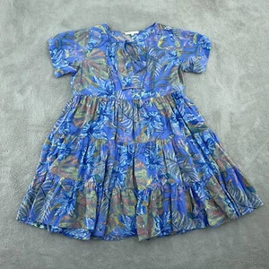 Olivaceous Dress Womens M blue floral 4510 - Picture 1 of 8