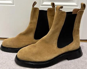 JIGSAW Braun Nuburg Flared Heel Wildleder Pull On Chelsea Stiefeletten 39 UK6 - Bild 1 von 7