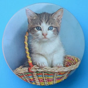 Vintage tin TOFFEES - kitten in basket - G J COLES Melbourne - Bild 1 von 8