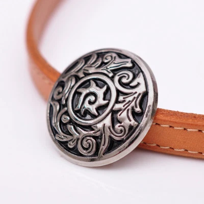 10PC Antique Silver 2-Tone Sun Floral Totem Leathercraft Belt Jacket Conchos - Image 1 of 4