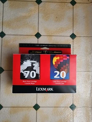 Lexmark 70/20 BLACK & COLOR COMBO PACK INK CARTRIDGES NOS - Image 1 of 4