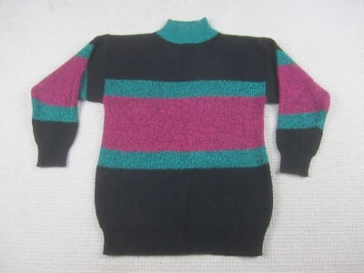 Vtg Here's a Hug Sweater Womens Small Black Long Sleeve Colorblock Pullover - Image 1 of 4