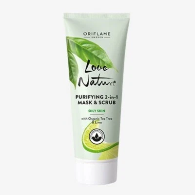 Oriflame Love Nature Purifying 2-in-1 Mask & Scrub With Organic Tea Tree & Lime - Image 1 of 2
