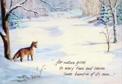Hallmark HOLIDAY or CHRISTMAS Card — Red Fox Designed by SALLY ANN LYLE +✉ - Image 1 of 4