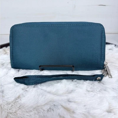 Carteira de pulso RFID azul-petróleo - Imagem 1 de 4