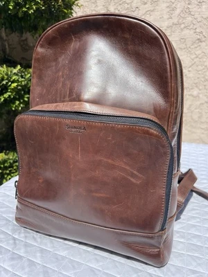 Shinola Fulton Navigator Brown Distressed Leather Gentleman’s Day Pack Backpack - Image 1 of 4