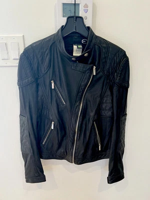 Robert cavalli Leather Moto jacket Size 40 Ladies - Image 1 of 4
