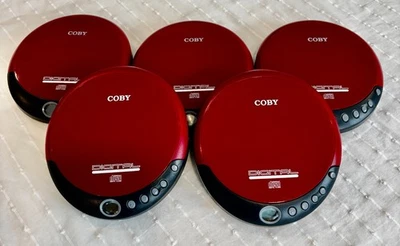 Lote de 5 - Reproductores de CD portátiles Coby CX-CD109 (rojo) - Probados y funcionando Foto 1 de 4