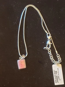 Brighton hellrosa Halskette mit Anhänger verstellbar auf 19" versilbert - Bild 1 von 8