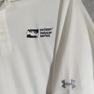 IndyCar Series Under Armour Heatgear White Button Up Short Sleeve Shirt Size XXL - Bild 1 von 8