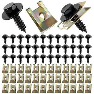 72 PCS Blechmutter Schrauben Sortiment Auto Karosserie Kotflügelschrauben Set - Bild 1 von 7