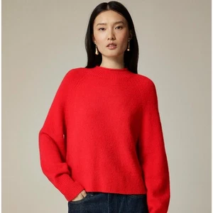 J.Crew Rollneck Sweater Supersoft Yarn Classic Cardinal Red Relaxed Large NWT - Picture 1 of 14