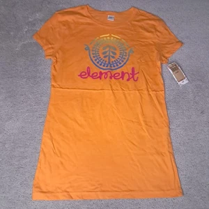 Vintage Y2K Element Skateboard T-shirt Girls XL Orange Spellout Logo - Picture 1 of 8