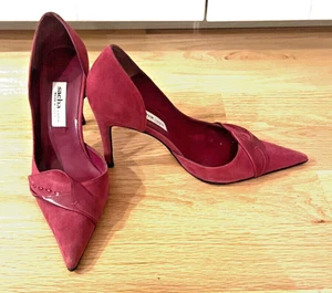 Sacha London Pink Suede Leather top High Heels Pump Spain Womens Shoes 6.5B-7.5 - Picture 1 of 11
