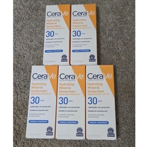 CeraVe Hydrating Mineral SPF 30 Sunscreen Bulk Lot of 5 Hyaluronic Niacinamide - Picture 1 of 7